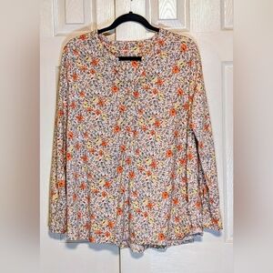 5/$25 Lands’ End Long Sleeve Floral Shirt